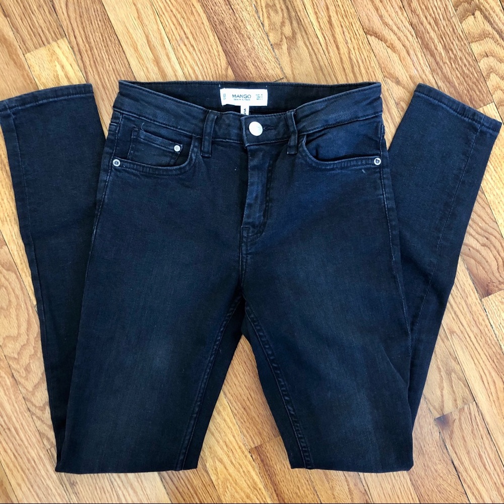 Mango Black Mid Rise Skinny Jeans | Olivia